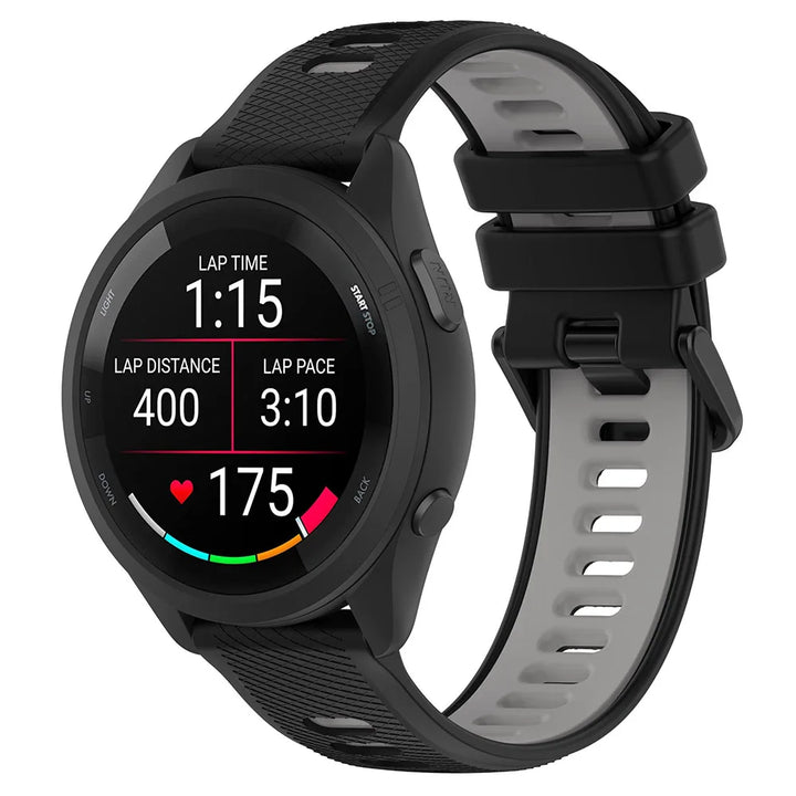 Two-Tone Silicone Watch Strap 18–22mm for Garmin Forerunner & Vivoactive 5
