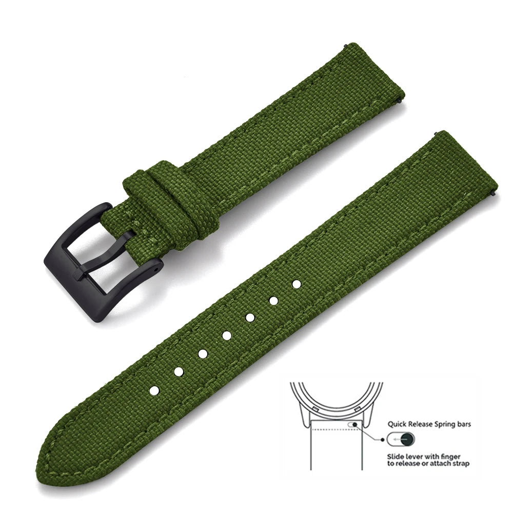 JUELONG Premium Grade Quick Release Watchbands Mixed Leather Nylon Watch Strap 18mm 20mm 22mm For SKX007 SKX009