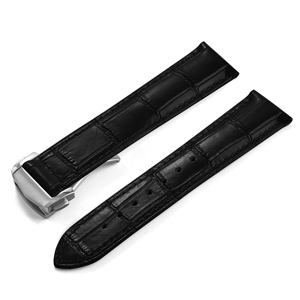 Quick Release Bamboo Pattern Watch Strap (19-22mm) with Folding Buckle