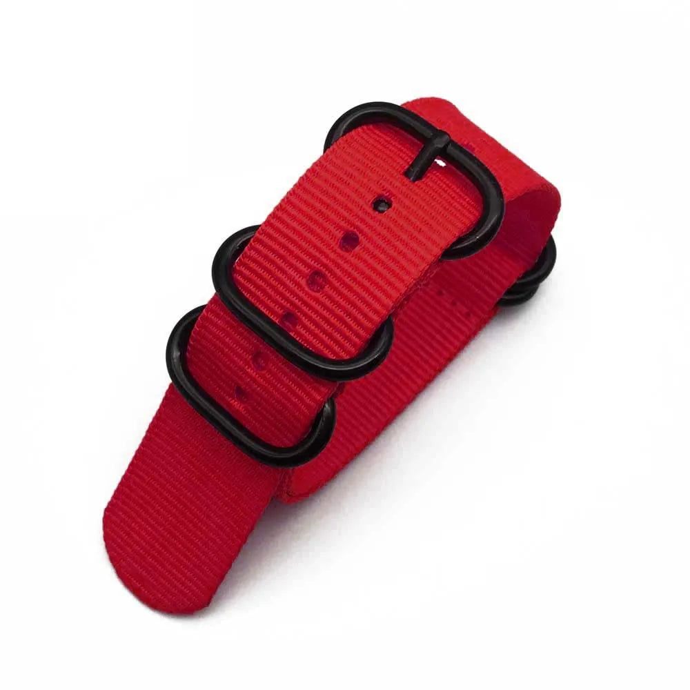 Multicolor Nylon Watch Strap 18–24mm (Black Buckle)