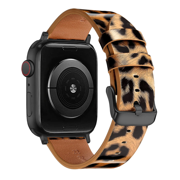 Leopard Leather Apple Watch Band for Women 38–49mm
