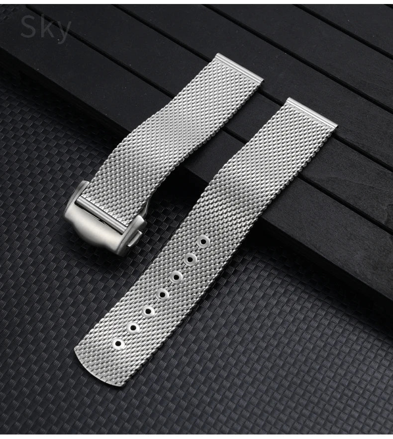 Milanese Mesh Steel Watch Band 20mm for Omega Haima 300