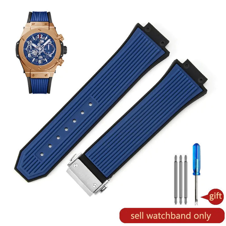Soft Silicone Watch Band 27×17mm for Hublot Big Bang (Waterproof, Steel