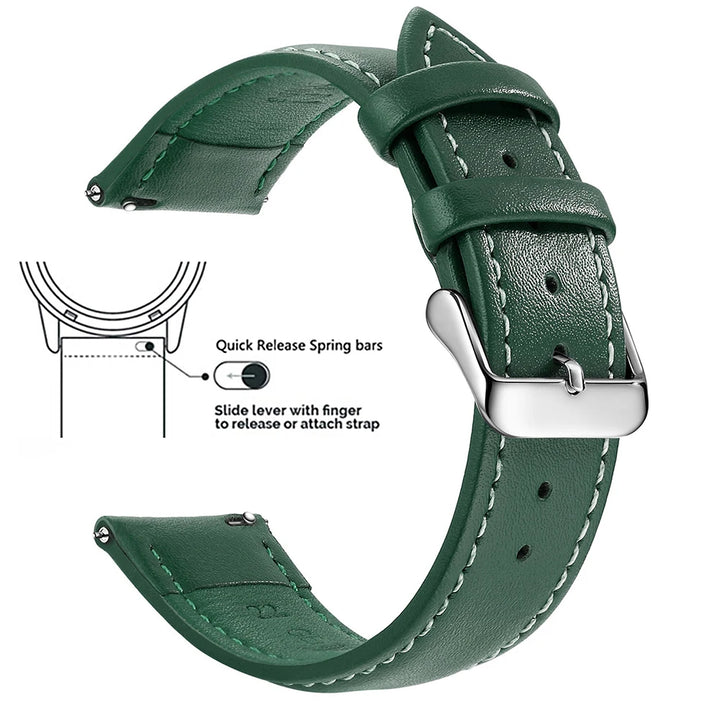Top Grain Leather Watch Band 12–24mm (Quick Release)