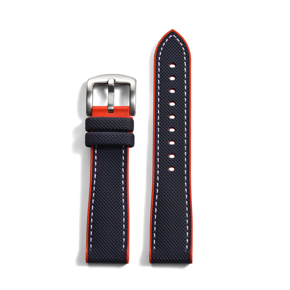 Premium Grade Hybrid FKM Nylon Watch Strap 18mm 20mm 22mm 24mm Fluoro Rubber Watchbands For Each Brand Diving Watches