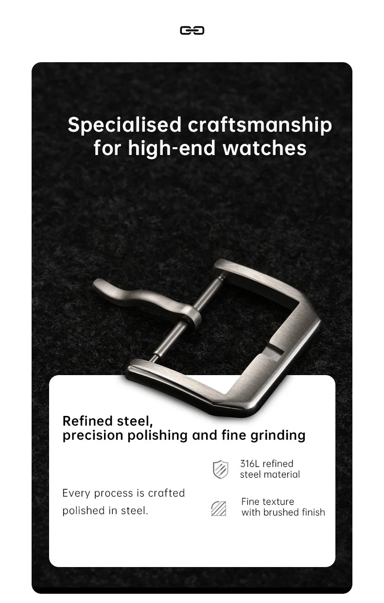 316L Stainless Steel Watch Buckle 18mm 20mm 22mm Leather Strap Clasp Black Rose Gold For IWC Omega Huawei