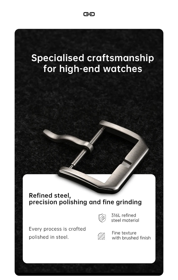 316L Stainless Steel Watch Buckle 18mm 20mm 22mm Leather Strap Clasp Black Rose Gold For IWC Omega Huawei