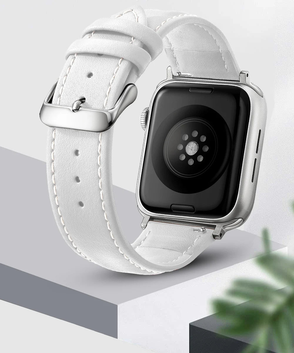 Genuine Leather Apple Watch Band 40–49mm for iWatch Series 3–8 & Ultra