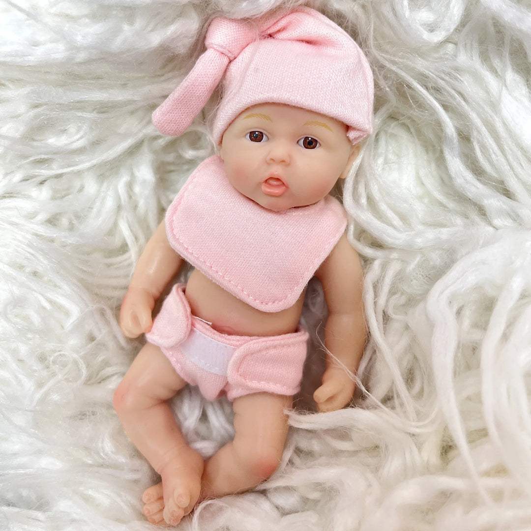 6″ Mini Silicone Reborn Baby Girl – Lifelike Palm Doll