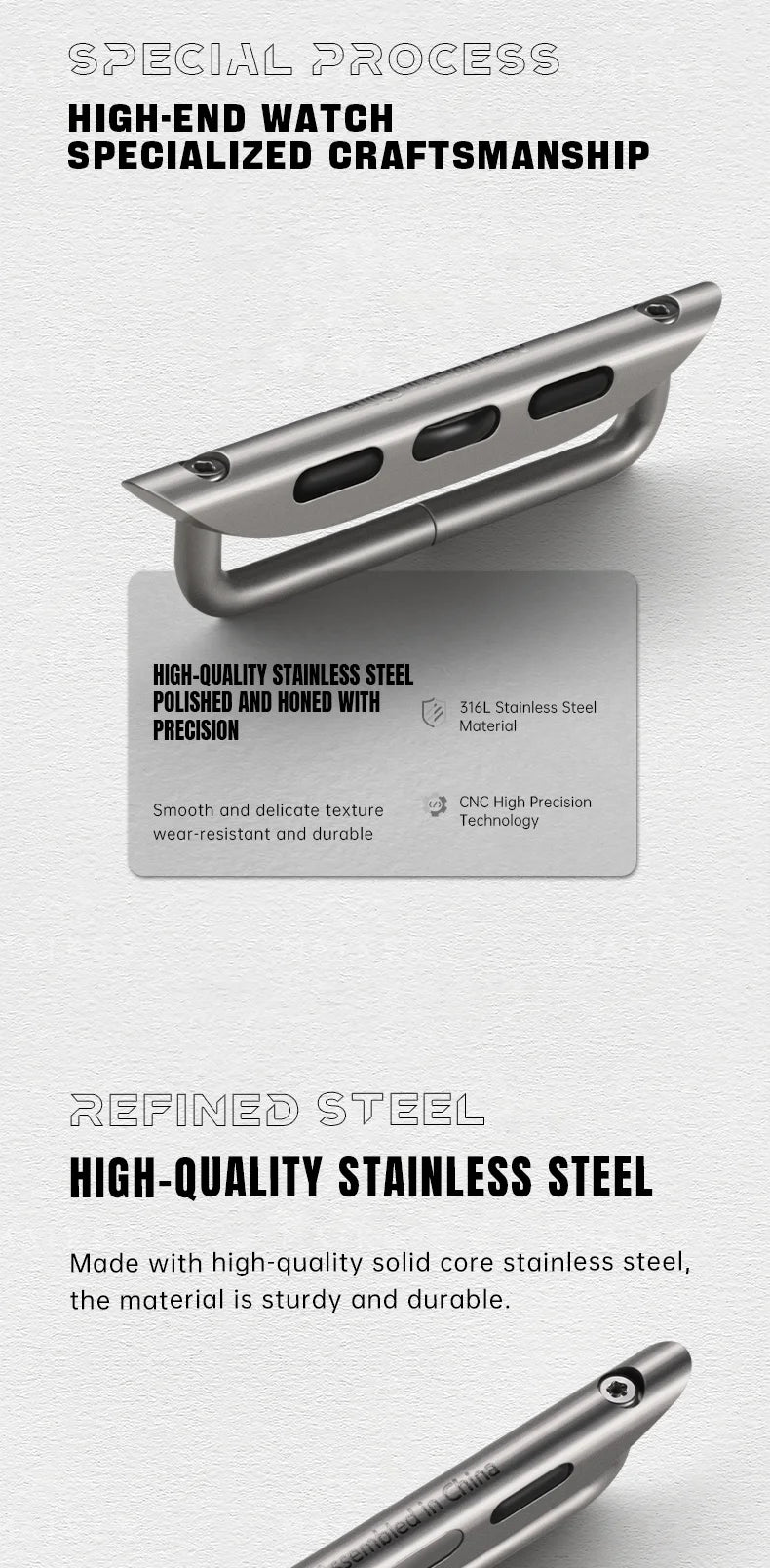 2pcs Stainless Steel Adapter For Apple Watch Ultra 2 49mm Strap, Series 9 8 7 SE 45mm 44mm 41mm 40mm Apple Watch Band Connector