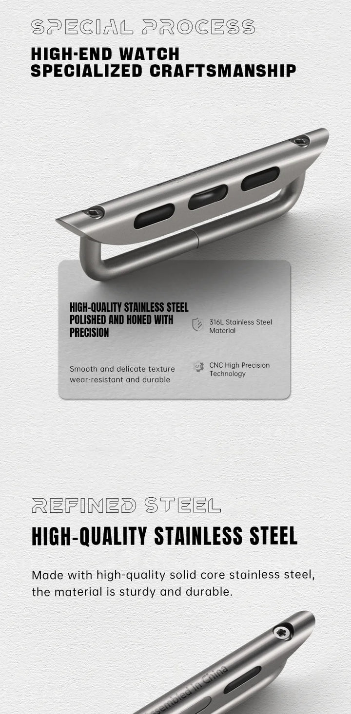 Top Quality, 2pcs Apple Watch Ultra Band Adapter, For 49mm 45mm 44mm 41mm Apple Watch Strap Stainless Steel Connector