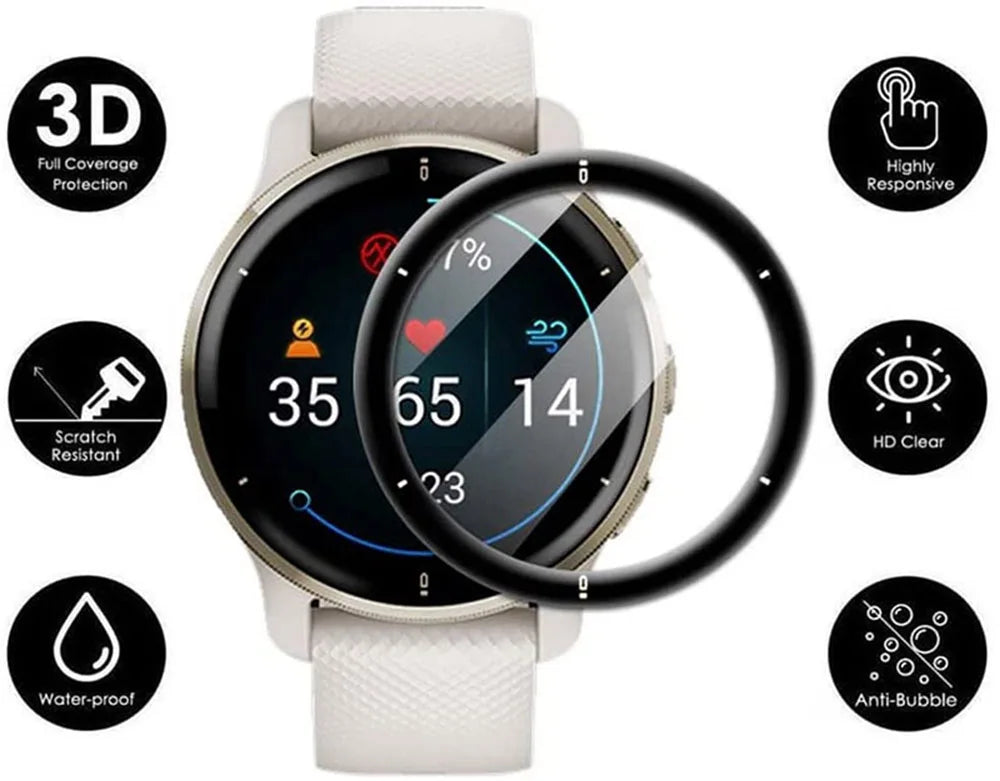 3D Curved Edge Full Screen Protector for Garmin Venu 2 Plus
