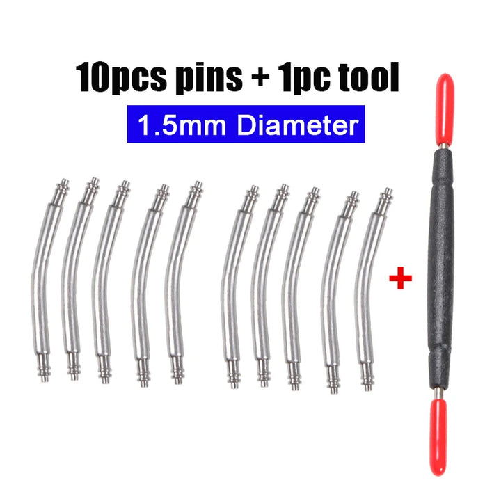 Curved Spring Bars – 316L Stainless Steel, 18–24mm (1.5–1.8mm)