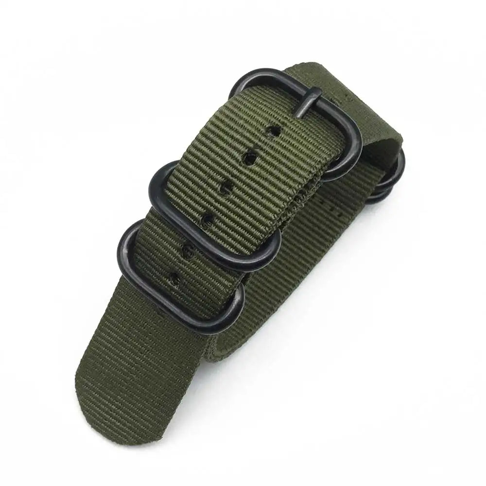 Multicolor Nylon Watch Strap 18–24mm (Black Buckle)