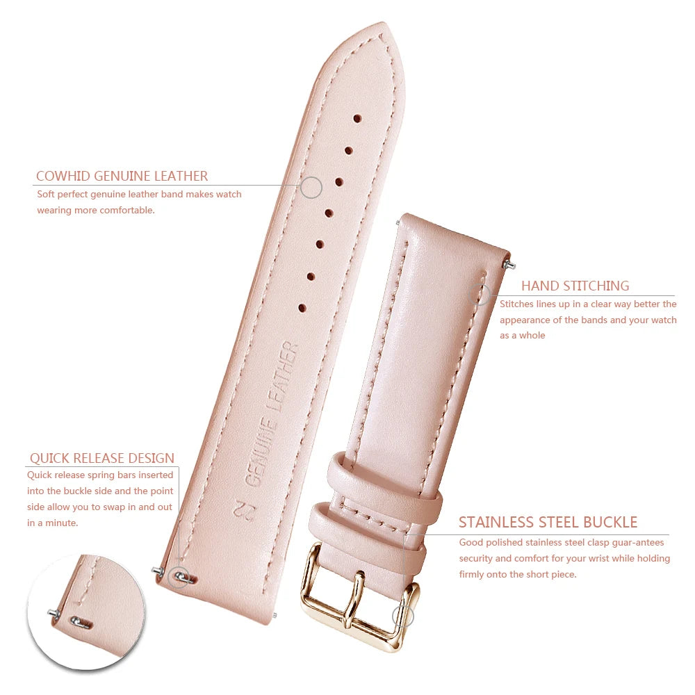 Top Grain Leather Watch Band 12–24mm (Quick Release)