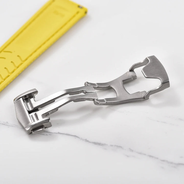 Steel Brush Deployment Clasp For Omega 18mm 20mm 22mm Stainless Steel Buckle Leather Rubber Watchband Clasp Metal Folding Buckle