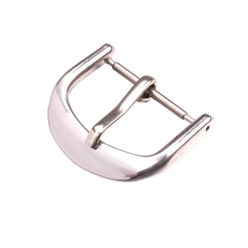 Wholesale Stainless Steel Watch Buckles – 12–28mm, 19 Styles, Silver