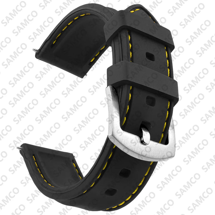 Silicone Rubber Watch Band 18–26mm (Soft & Comfortable Replacement Strap)