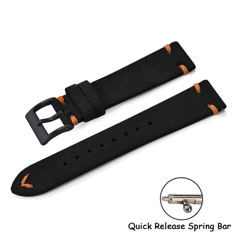 Suede Leather Watch Strap – 20-22mm Quick Release