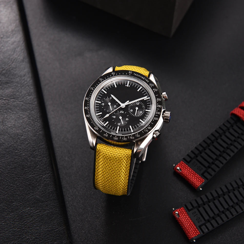 High Quality Rubber Sailcloth Strap 18mm 19mm 20mm 21mm 22mm Canvas Nylon Quick Release WatchBand Perfect Fit Flat End Universal