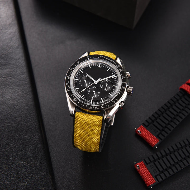 High Quality Rubber Sailcloth Strap 18mm 19mm 20mm 21mm 22mm Canvas Nylon Quick Release WatchBand Perfect Fit Flat End Universal