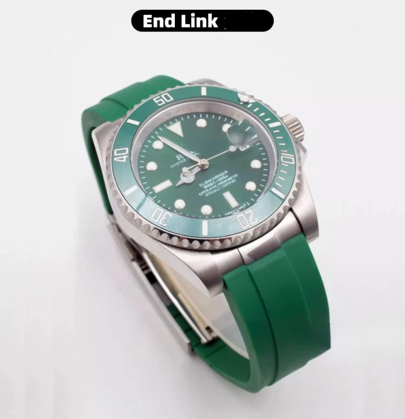 Silicone Leather Hybrid Watch Strap for Rolex (19–21mm)