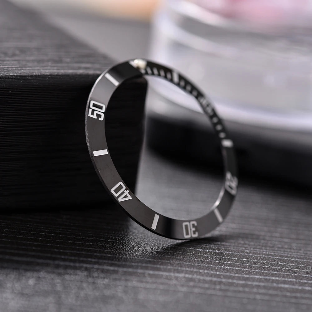 NATOBELT 38mm Ceramic For 40mm SUB Watch Case Alloy Watch Bezel Insert Ring Slope NH35 NH34 GMT Diving Watch Part Accessories