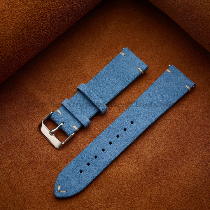 Soft Suede & Calfskin Quick Release Watch Strap for Huawei GT3/GT4 – 14-22mm