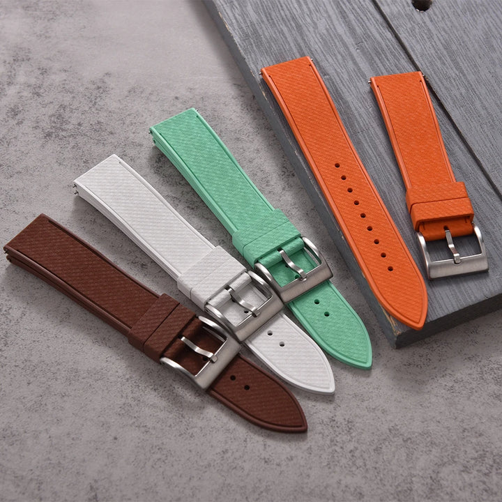 Premium Grade Mosaic FKM Rubber Watch Strap 20mm 22mm Quick Release Watch Bands Diving Waterproof Soft Wristband