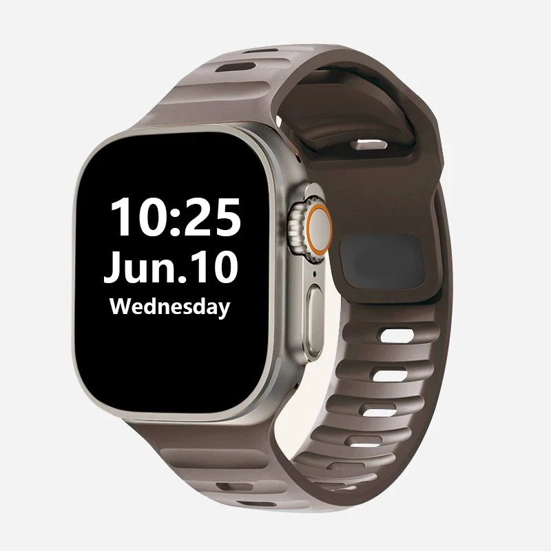 Silicone Apple Watch Band 38–49mm for iWatch Series 3–8 & Ultra