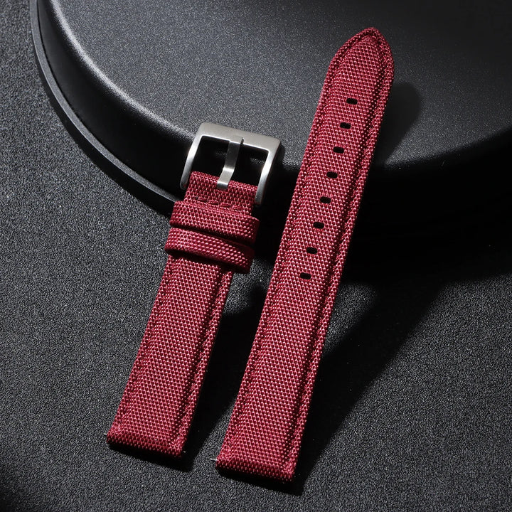 Nylon & Leather Hybrid Watch Strap (20/22mm, Quick Release)