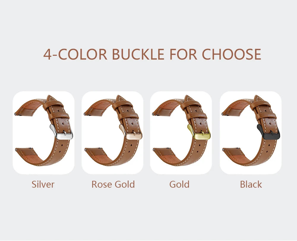 Samco Genuine Leather Watch Band 18–22mm (Quick Release)