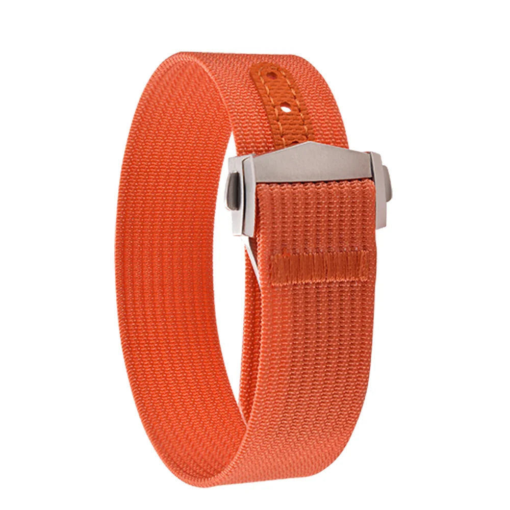 JUELONG 18mm 20mm 22mm Sailcloth Watch Strap Canvas Rubber Hole Sport Waterproof Folding Buckle Watchband For Omega Swatch Moon