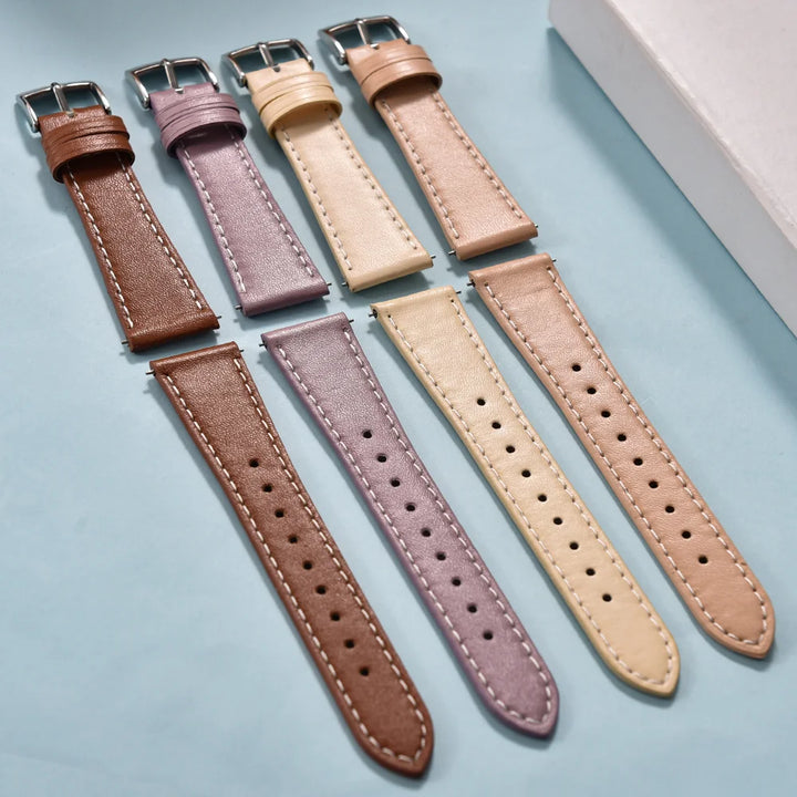 Ultra-Thin Quick Release Leather Watch Strap (20-22mm)