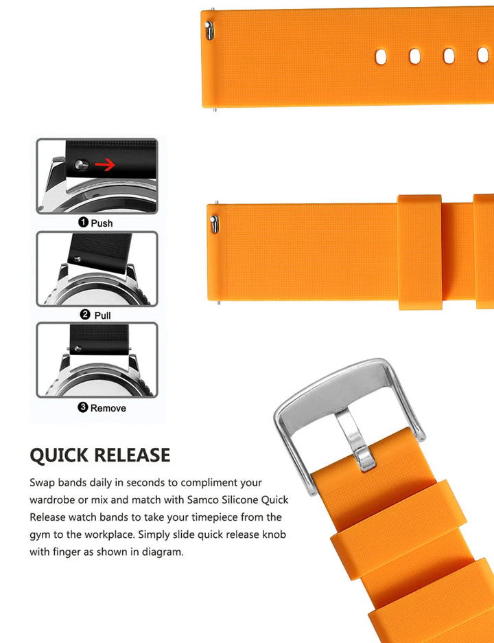 Soft Silicone Quick-Release Watch Band 14–24mm