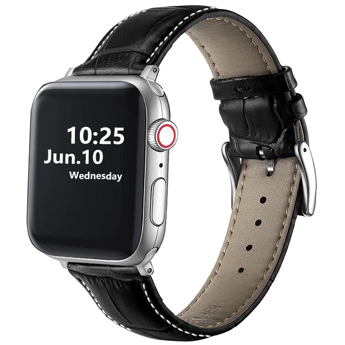 Leather Apple Watch Band (38/42mm, Series 3–6/SE Compatible)