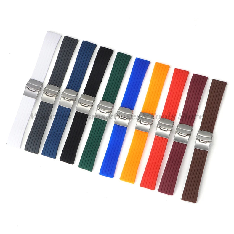 18mm 20mm 22mm 24mm Quick Release Silicone Watchband for Huawei Watch GT4/GT3 46mm for Seiko for Omega for Fossil Rubber Straps