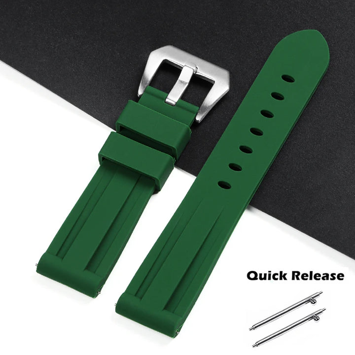 Quick Release Silicone Watch Band 20–26mm for Panerai, Omega, Seiko & Casio