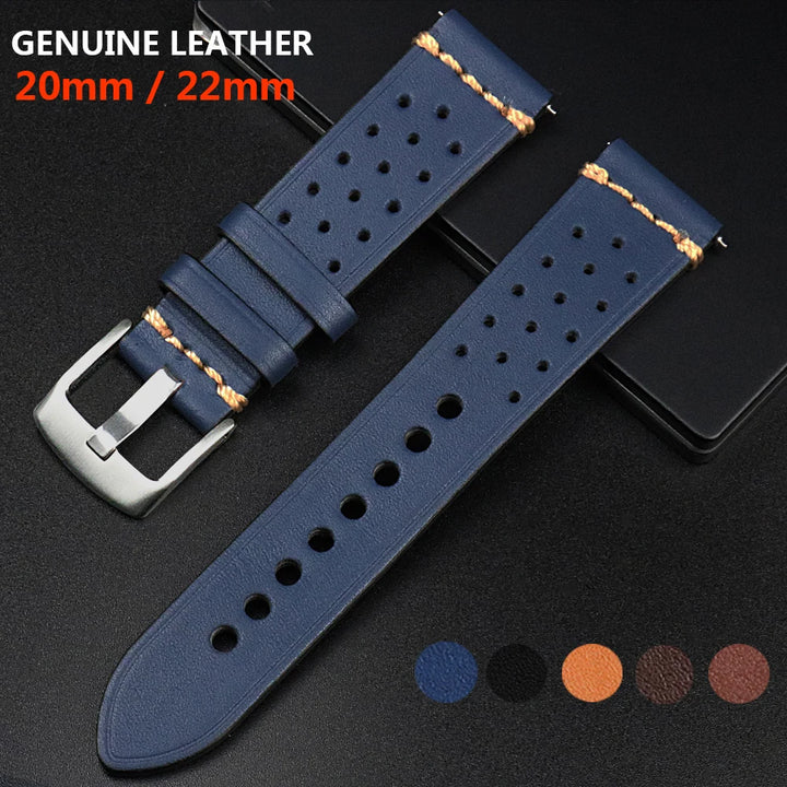 Fashion Quick Release Top Grain Leather Watch Band 20mm 22mm