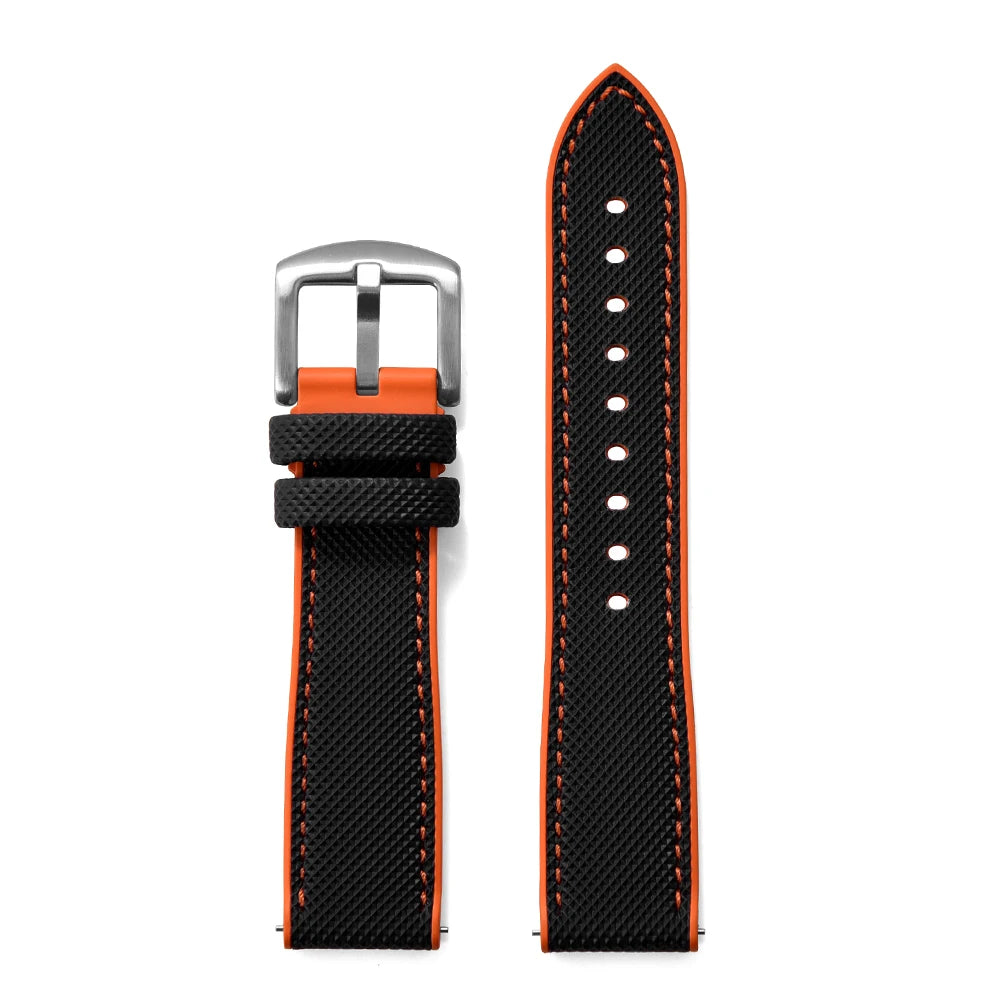 JUELONG For Longines Seiko Water Ghost Hamilton Series Nylon Rubber WatchStrap 18mm 20mm 22mm 24mm FKM Sailcloth Strap WristBand