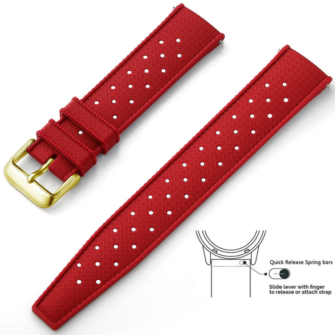 Tropical Silicone Watch Band 18–22mm (Quick Release)