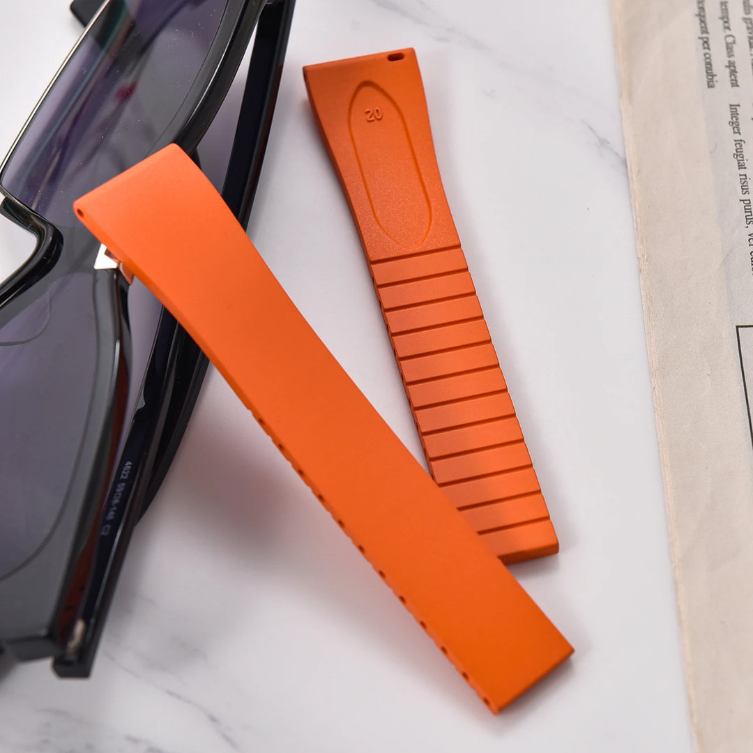 NATOBELT CTS FKM Rubber Watch Band Strap 16mm 18mm 19mm 20mm 21mm 22mm Quick Release Butterfly Cut-to-Size Sweatproof Waterproof