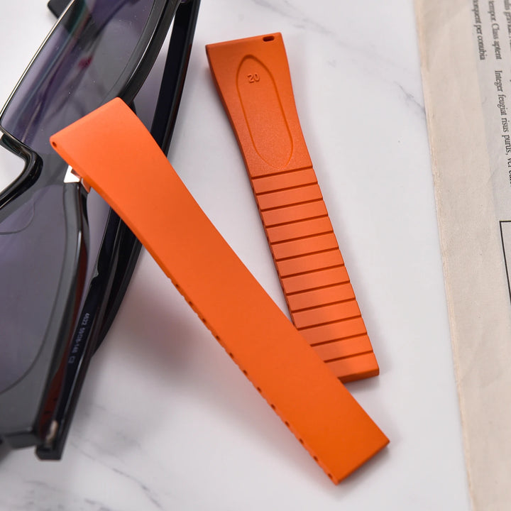 NATOBELT CTS FKM Rubber Watch Band Strap 16mm 18mm 19mm 20mm 21mm 22mm Quick Release Butterfly Cut-to-Size Sweatproof Waterproof