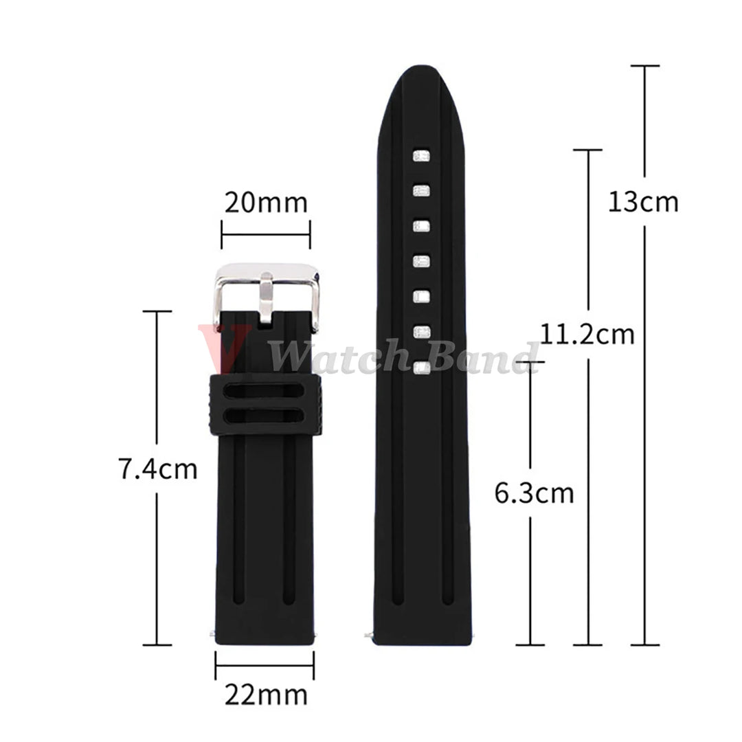 30mm 28mm 26mm 24mm Rubber Watch Strap 18mm 20mm 22mm Men's Sport Watchband Soft Diving Waterproof Silicone Wrist Belt Bracelet