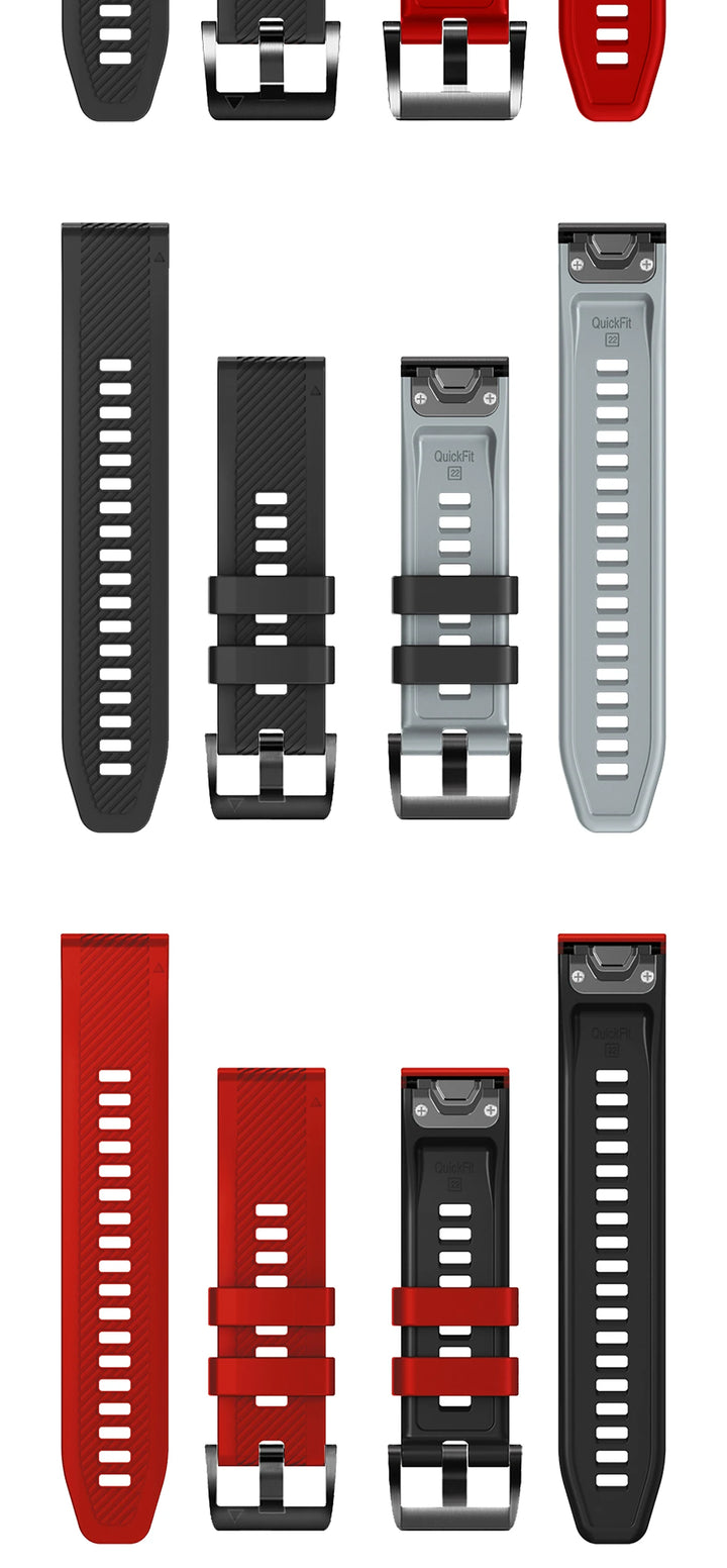 QuickFit Silicone Watch Strap 22/26mm for Garmin Fenix, MARQ, Epix & D2 Series