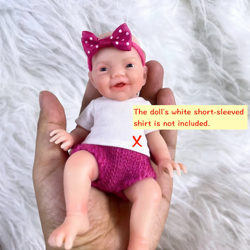 Mini 6 Inch 15CM Lifelike Full Silicone Reborn Baby Charlie Doll Solid Silicone Soft Body Girl Birthday Christmas Gift