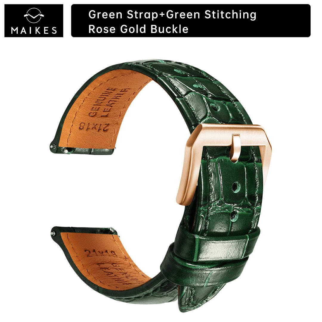 Maikes Luxury Brand Leather Watch Straps 20mm 21mm 22mm Accessories Watchbands Braceletes For Rolex Breitling Omega Watch Bands