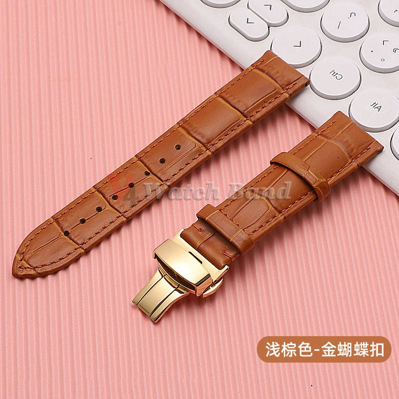 Quick Release Leather Watchband for Omega Business Watch Band for Seiko Butterfly 24mm 22mm 20mm 18mm Buckle Black Brown Strap