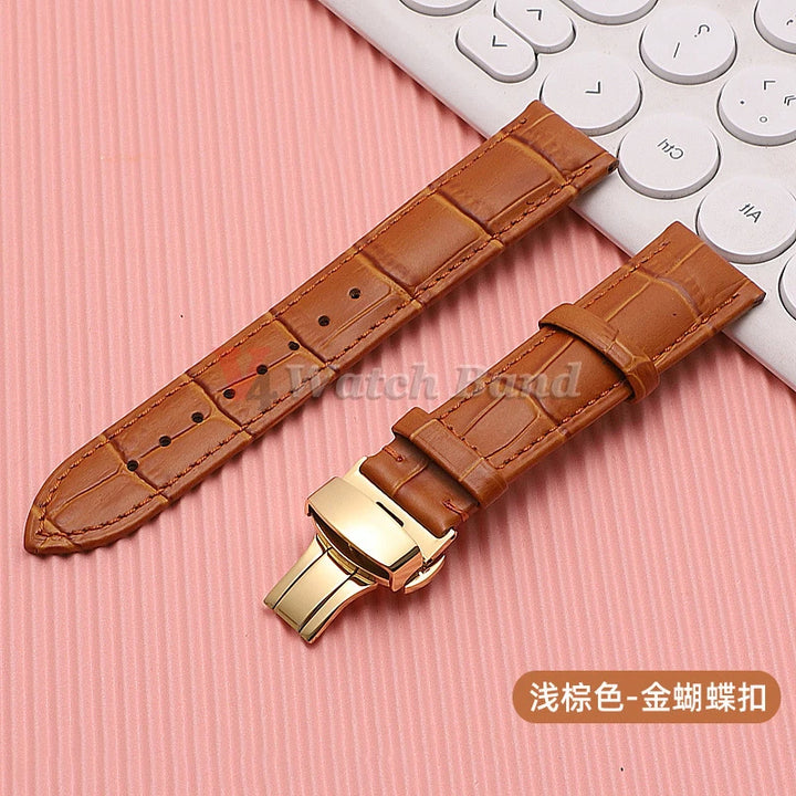 Quick Release Leather Watchband for Omega Business Watch Band for Seiko Butterfly 24mm 22mm 20mm 18mm Buckle Black Brown Strap