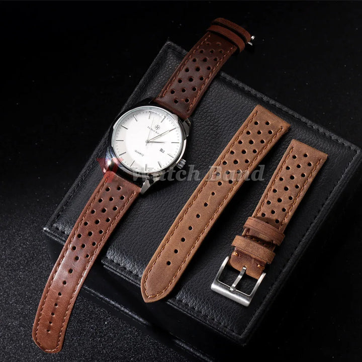 Genuine Cowhide Leather Watch Strap – 18/20/22mm, Soft & Breathable
